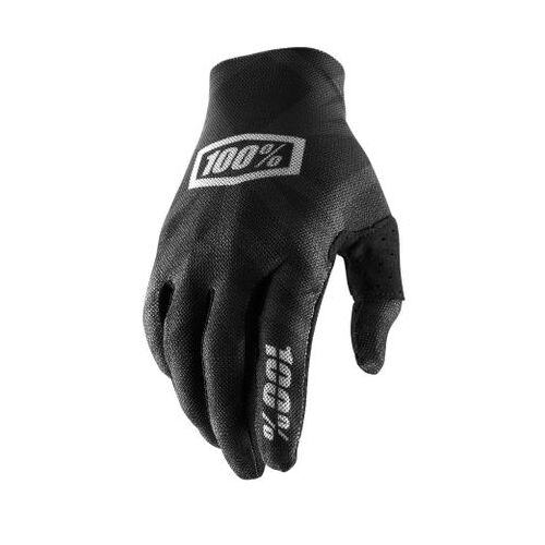 100% Celium 2 Black/Silver Gloves