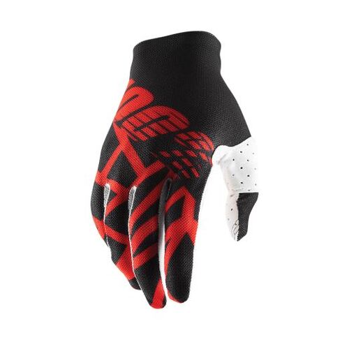 100% Celium 2 Black/White/Red Gloves