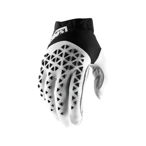 100% Airmatic Steel Black/White Gloves