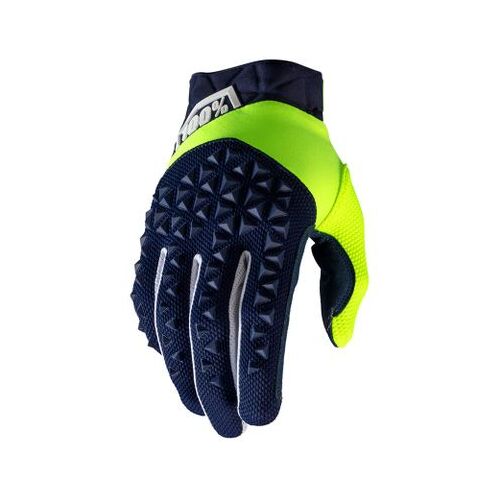 100% Airmatic Fluo Yellow/Navy Gloves