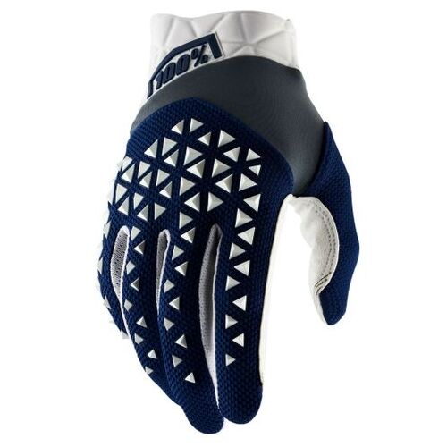 100% Airmatic Navy/White/Steel Gloves