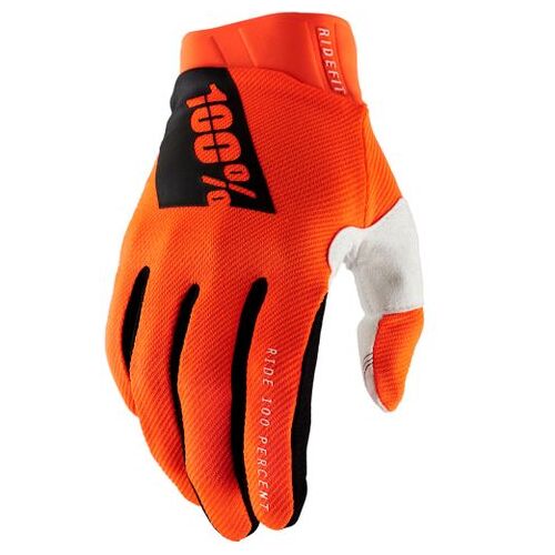 100% Ridefit Fluo Orange Gloves