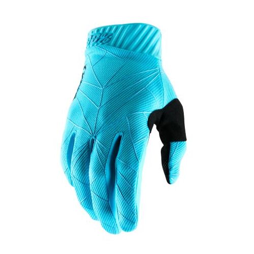 100% Ridefit Ice Blue/Black Gloves