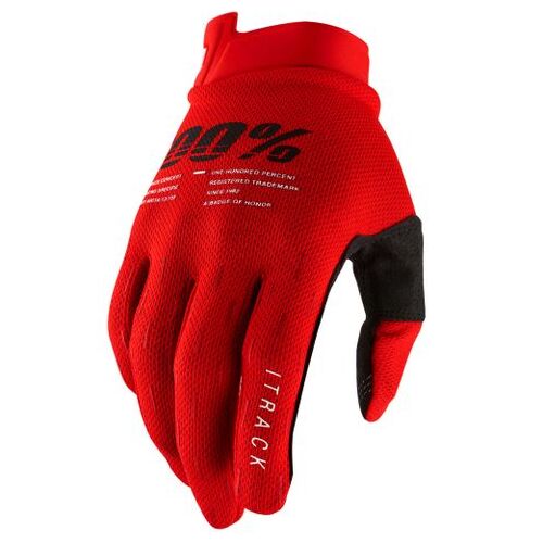 100% iTrack Red Gloves