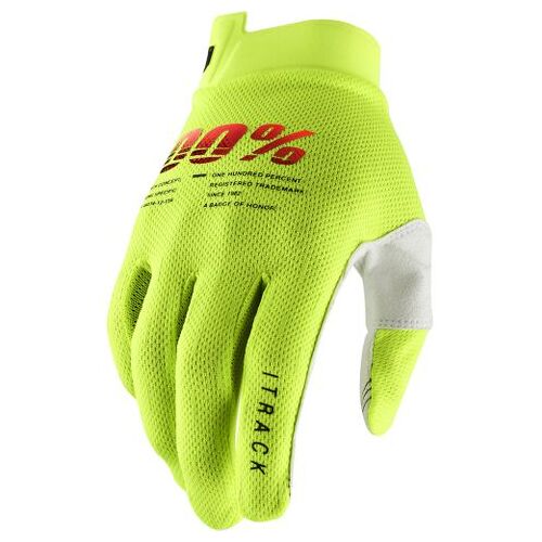 100% iTrack Fluo Yellow Gloves
