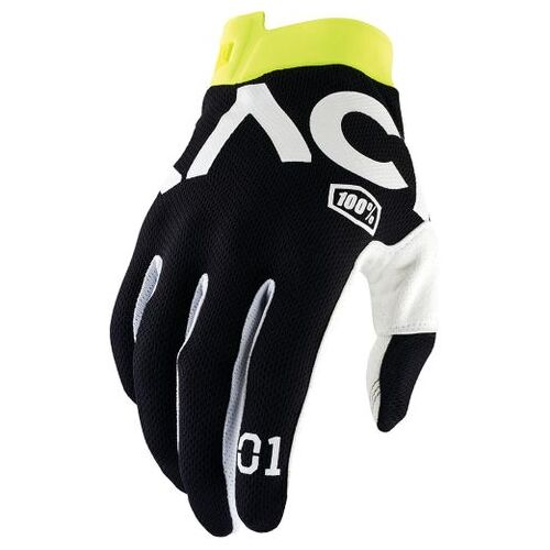100% iTrack RACR Black Gloves