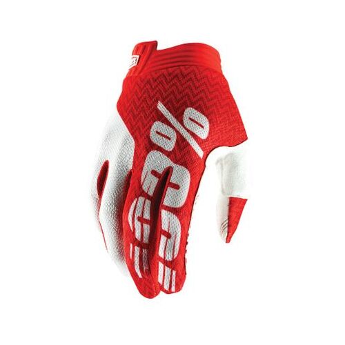 100% iTrack Red/White Gloves