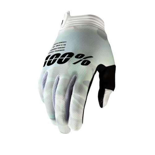 100% iTrack White Camo Gloves