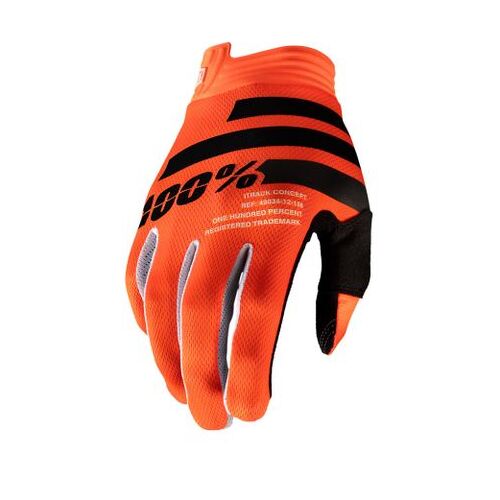 100% iTrack Orange/Black Gloves
