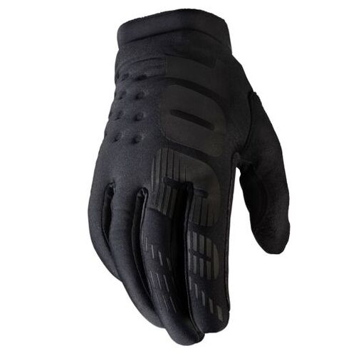 100% Brisker Black/Grey Youth Gloves