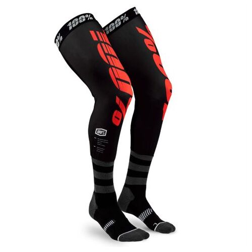 100% Rev Knee Brace Sock Black/Red