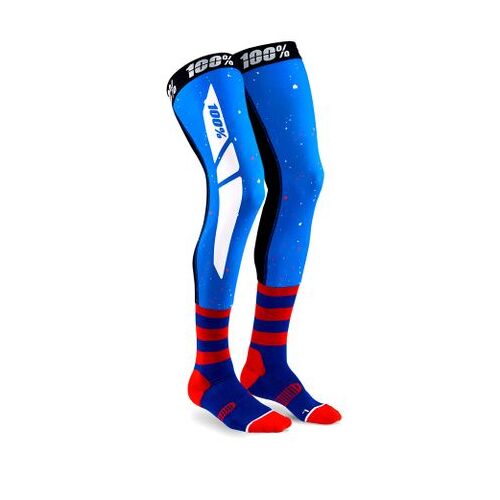 100% Rev Knee Brace Sock Blue/Red