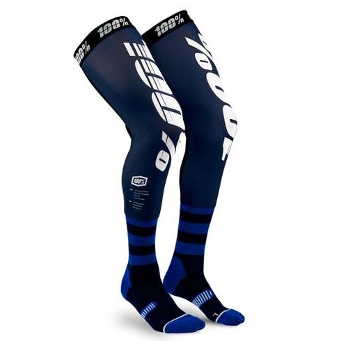 100% Rev Knee Brace Sock White/Navy