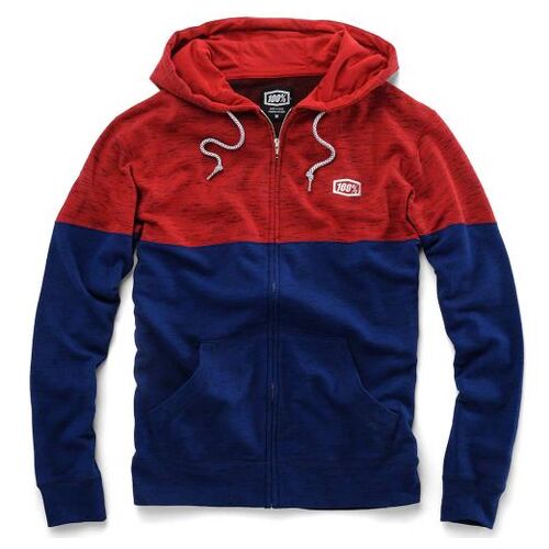 100% Arvius Red/Navy Zip Hoodie