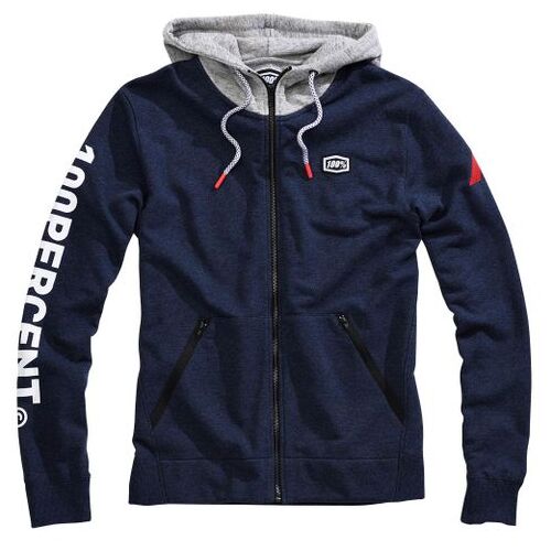 100% Hiatus Navy Zip Hoodie