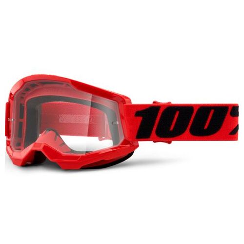100% Strata2 Goggle Red Clear Lens