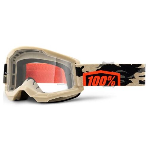 100% Strata2 Goggle Kombat Clear Lens