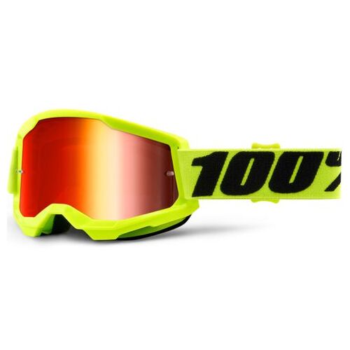 100% Strata2 Goggle Yellow Mirror Red Lens