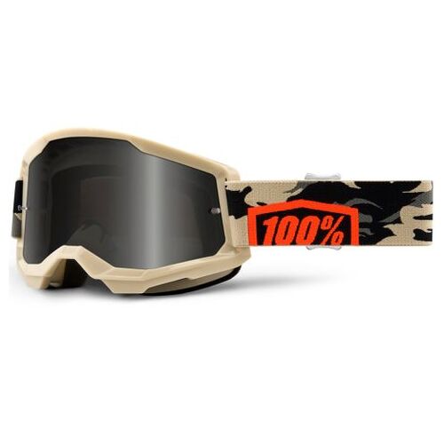 100% Strata2 Sand Goggle Kombat Smoke Lens