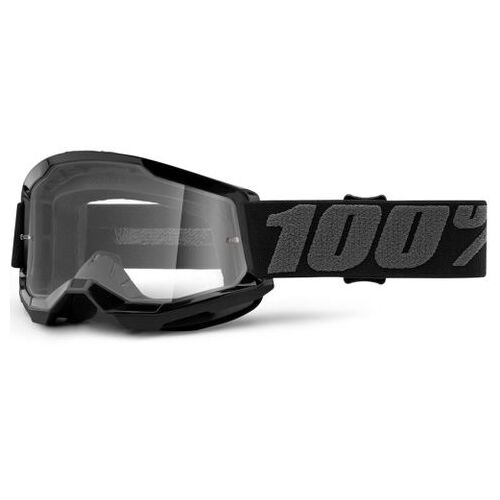 100% Strata2 Youth Goggle Black Clear Lens