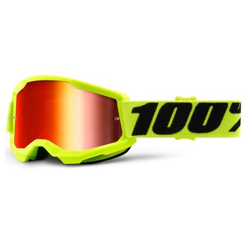 100% Strata2 Youth Goggle Yellow Mirror Red Lens
