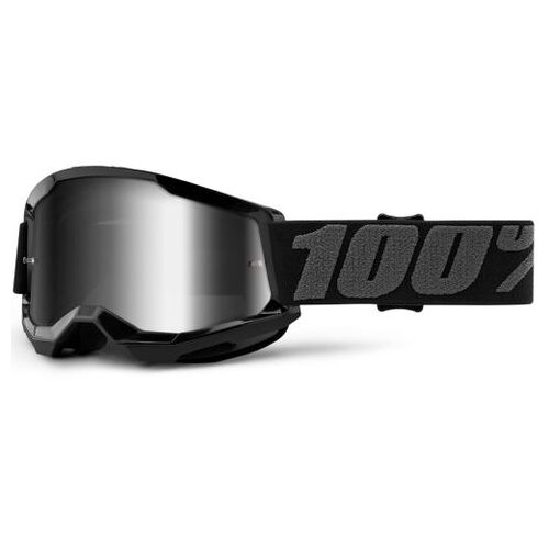 100% Strata2 Youth Goggle Black Mirror Silver Lens