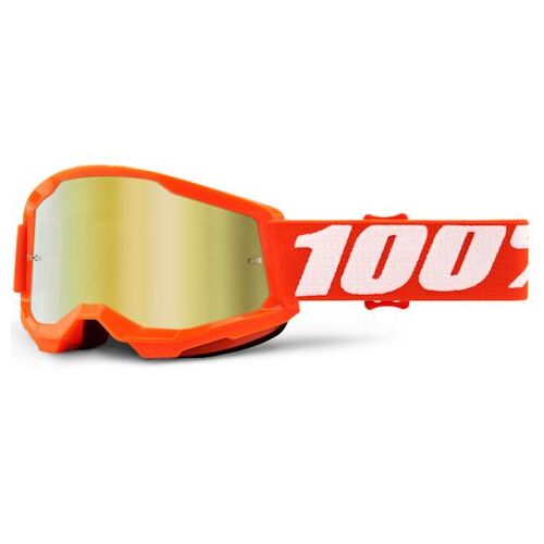 100% Strata2 Youth Goggle Orange Mirror Gold Lens