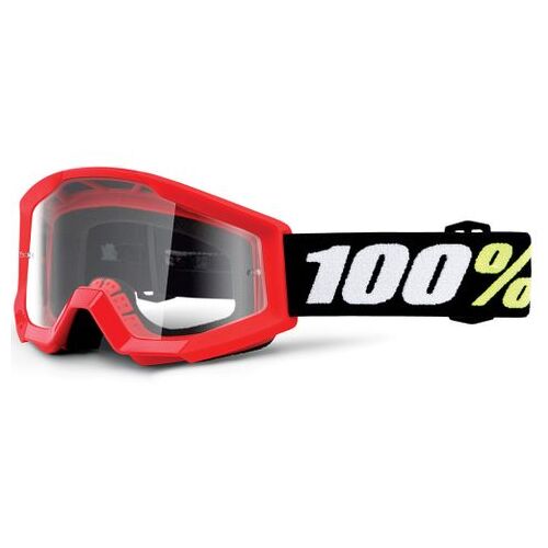 100% Strata Mini Goggle Red Clear Lens