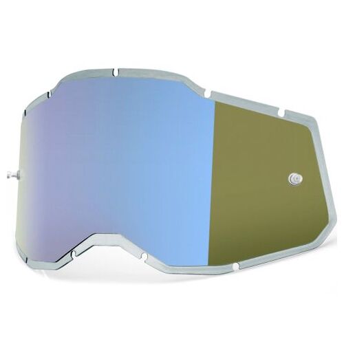 100% Racecraft2, Accuri2 & Strata2 Injected Mirror Blue Lens