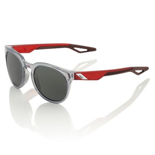 100% Campo Sunglasses Polished Crystal Grey with Smoke Lens