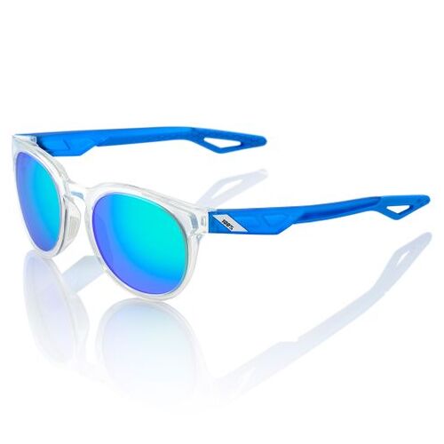 100% Campo Sunglasses Polished Crystal Clear with Green Multilayer Lens