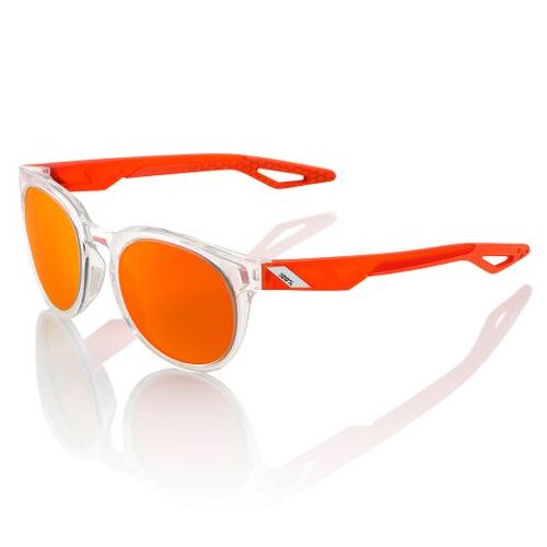100% Campo Sunglasses Polished Crystal Clear with Orange Multilayer Lens