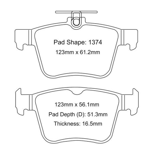 Paragon Rear PBP1374 Brake Pads suit MQB/