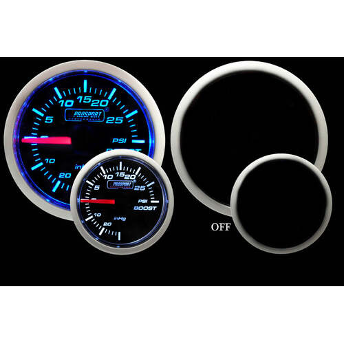 Prosport 52mm BF Series Boost Gauge Mechanical - Blue/White