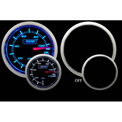 Prosport 52mm BF Series Performance Gauge Range - Blue/White