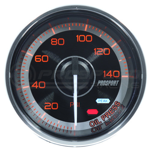 Prosport 52mm Crystal Series Oil Pressure Gauge - Amber/White