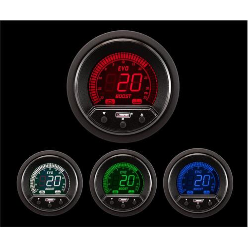 Prosport 52mm Evo PK Series Boost Gauge - Red/Blue/Green/White