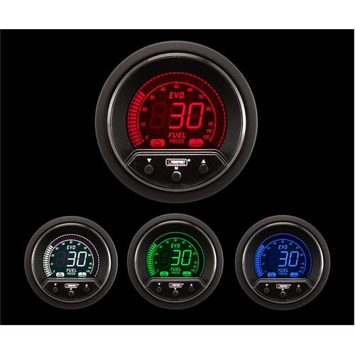Prosport 52mm Evo PK Series Fuel Pressure Gauge - Red/Blue/Green/White