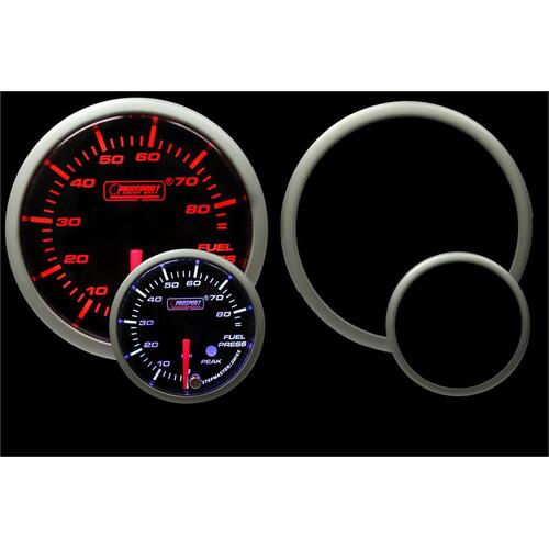 Prosport 52mm SM Series Fuel Pressure Gauge - Amber/White