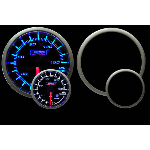 Prosport 52mm SM Series Oil Pressure Gauge - Blue/White