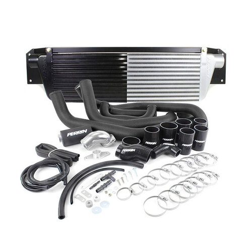 Perrin PSP-ITR-436-1BK_2BK Front-Mount Intercooler Kit (WRX 08-14) Black Core, Black Piping