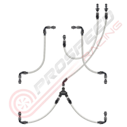 PSR/Raceworks Parallel Fuel Rail Kit Suit 6AN FPR w/Teflon Hose No FPR PSR-RWH-351
