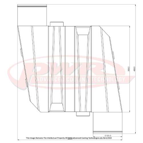 PWR UNIVERSAL ELITE 3000 Water To Air Intercooler With Opposing Outlets