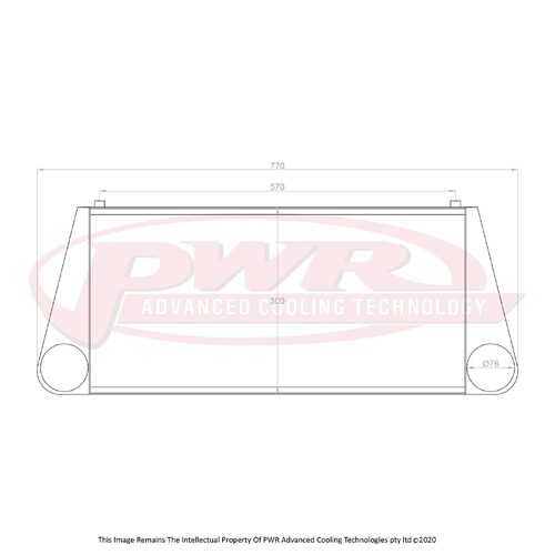 PWR 3" Outlets 81mm Intercooler for Mazda RX7 FD Series 6-8 92-02)