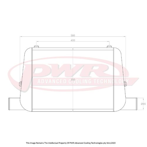 PWR 2.5" Outlets 68mm Intercooler for Mazda RX7 FC Series 4-5 85-92)