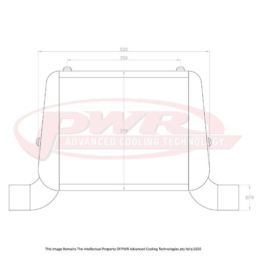 PWR 3" Outlets 55mm Intercooler for Mazda R100 10A/12AT/13BT Rotary 67-71)