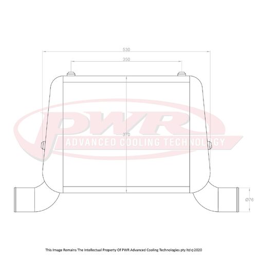 PWR 3" Outlets 55mm Intercooler for Mazda R100 10A/12AT/13BT Rotary 67-71)