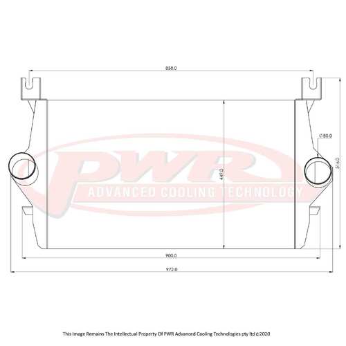 PWR 55mm Intercooler for Ford F250 6.0L Ford Powerstroke 03-07)