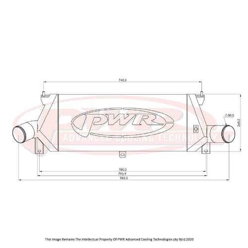 PWR 81mm Intercooler for Nissan Skyline R34 GTR 99-02)