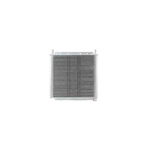 PWR Trans Oil Cooler - 280 x 255 x 19mm (3/8" Hose Barb) suits 11" SPAL Fan, Temp Switch Boss